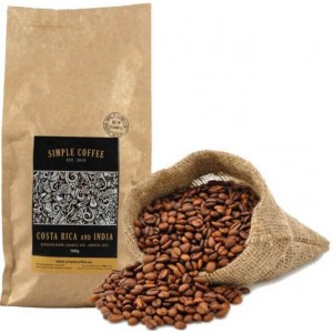 Káva Simple Coffee Espresso Blend Costa Rica a India 80% Arabica a 20% Robusta 1kg zrno